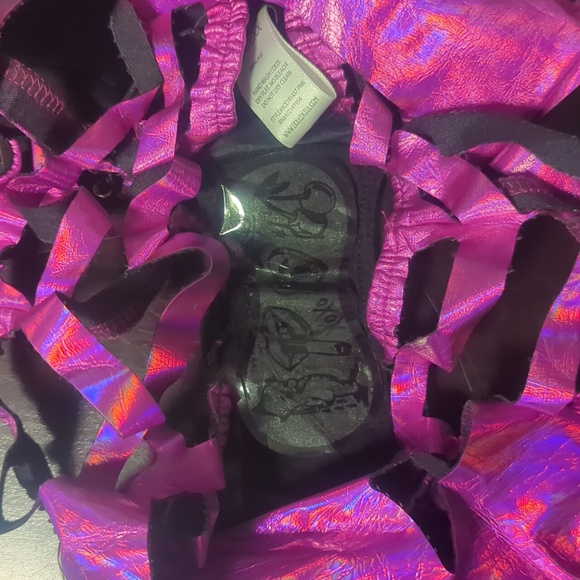 NWT Dolls Kill Club Exx pink iridescent cutout shorties. - Picture 7 of 8